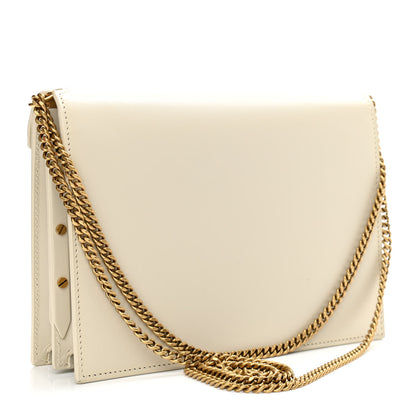 Saint Laurent Calfskin Monogram Cassandra Clasp Bag Porcellana 3 of 14