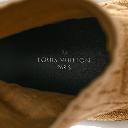 Louis Vuitton Glitter Stretch Textile Monogram LV Archlight Sneaker Boots 35.5 Gold Black 6 of 8