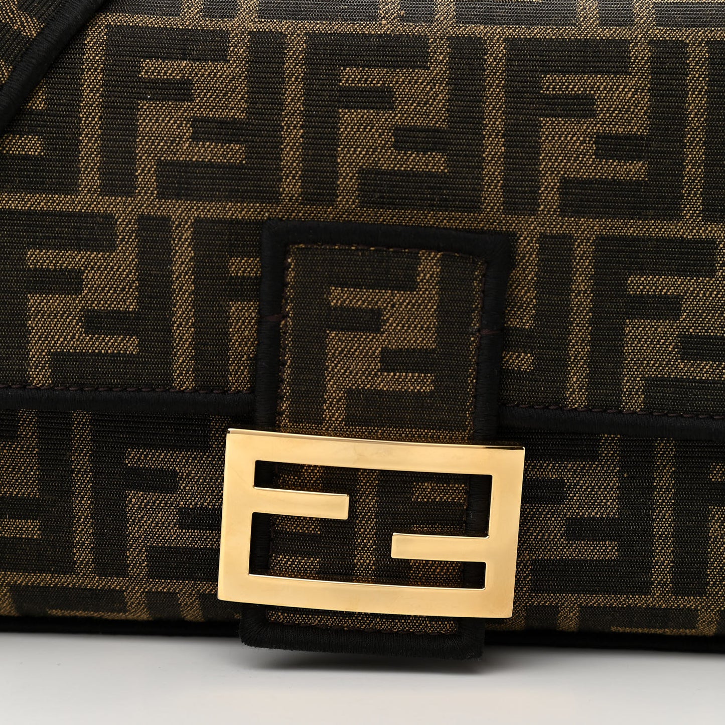 Fabric Jacquard FF 1974 Medium Baguette Tobacco Moro Black
