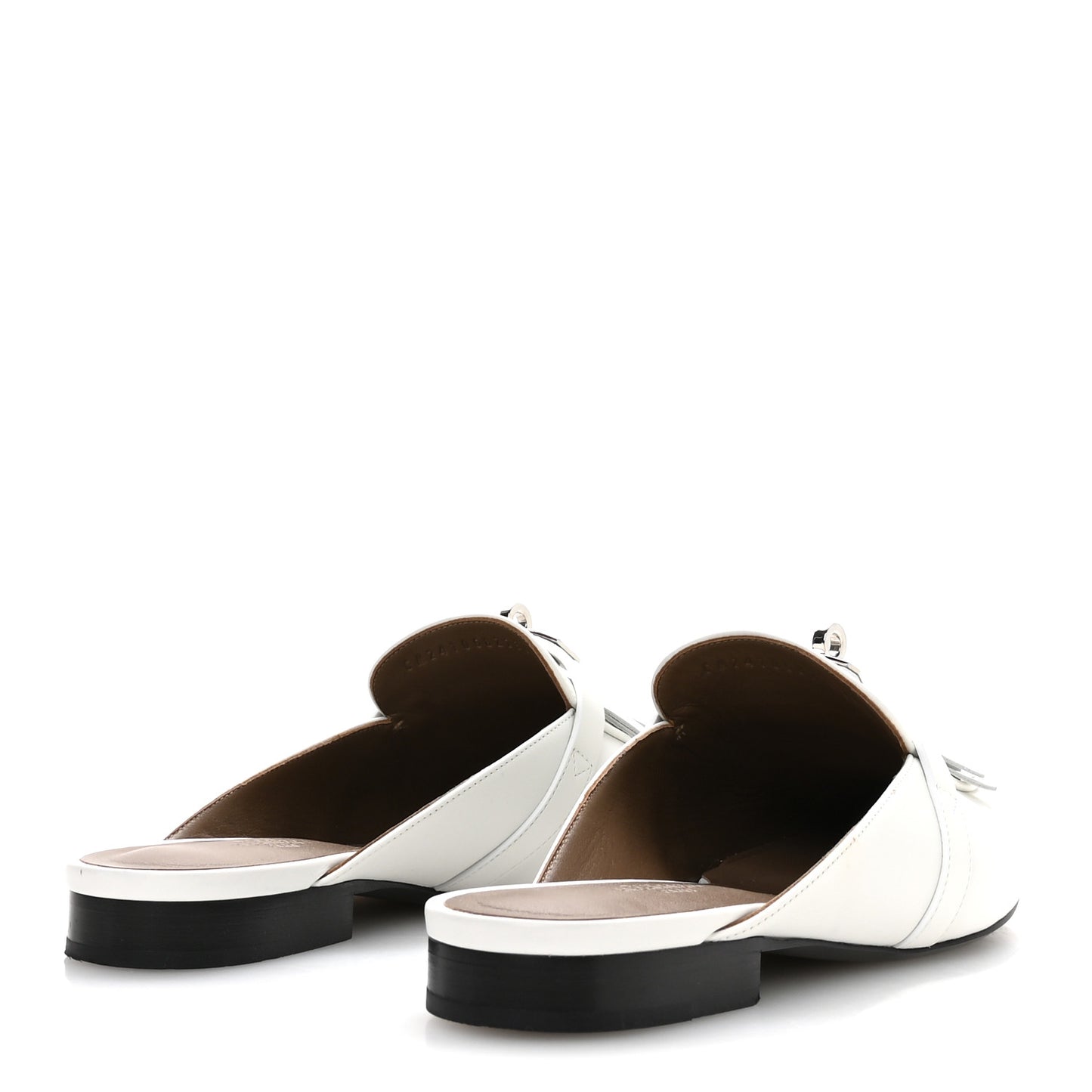 Calfskin Fringe Oz Mules 39 White