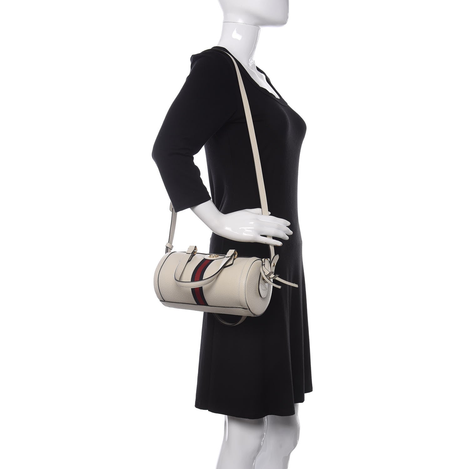 Gucci Textured Calfskin Ophidia Boston Bag Mystic White 2 of 10