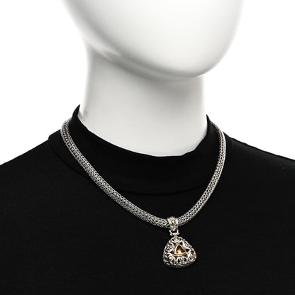 John Hardy Sterling Silver 18K Yellow Gold Citrine Batu Sari Pendant Necklace 2 of 5