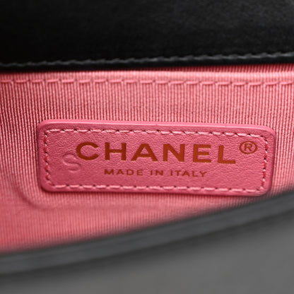 Chanel Calfskin Chevron Embroidered Boy By The Sea Flap Waist Belt Bag Black 6 of 10