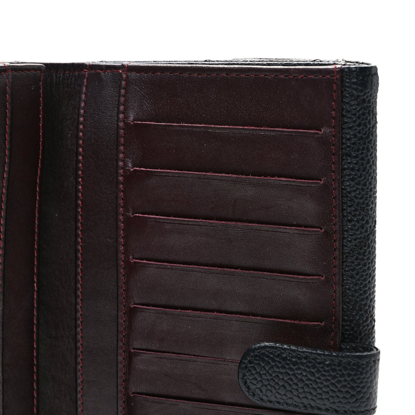 Caviar Quilted Long Flap Wallet Black