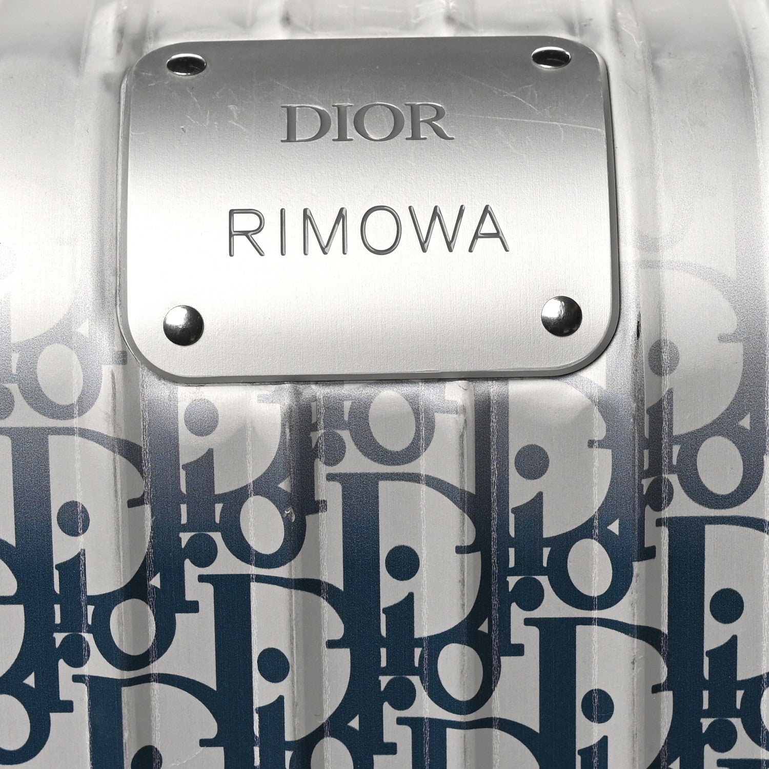 Christian Dior X RIMOWA Aluminum Gradient Carry On Luggage Blue Multi 5 of 10