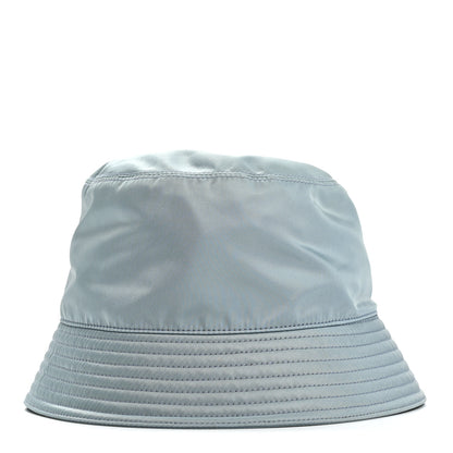 Prada Re-Nylon Metal Triangle Logo Womens Bucket Hat M Celeste 6 of 8
