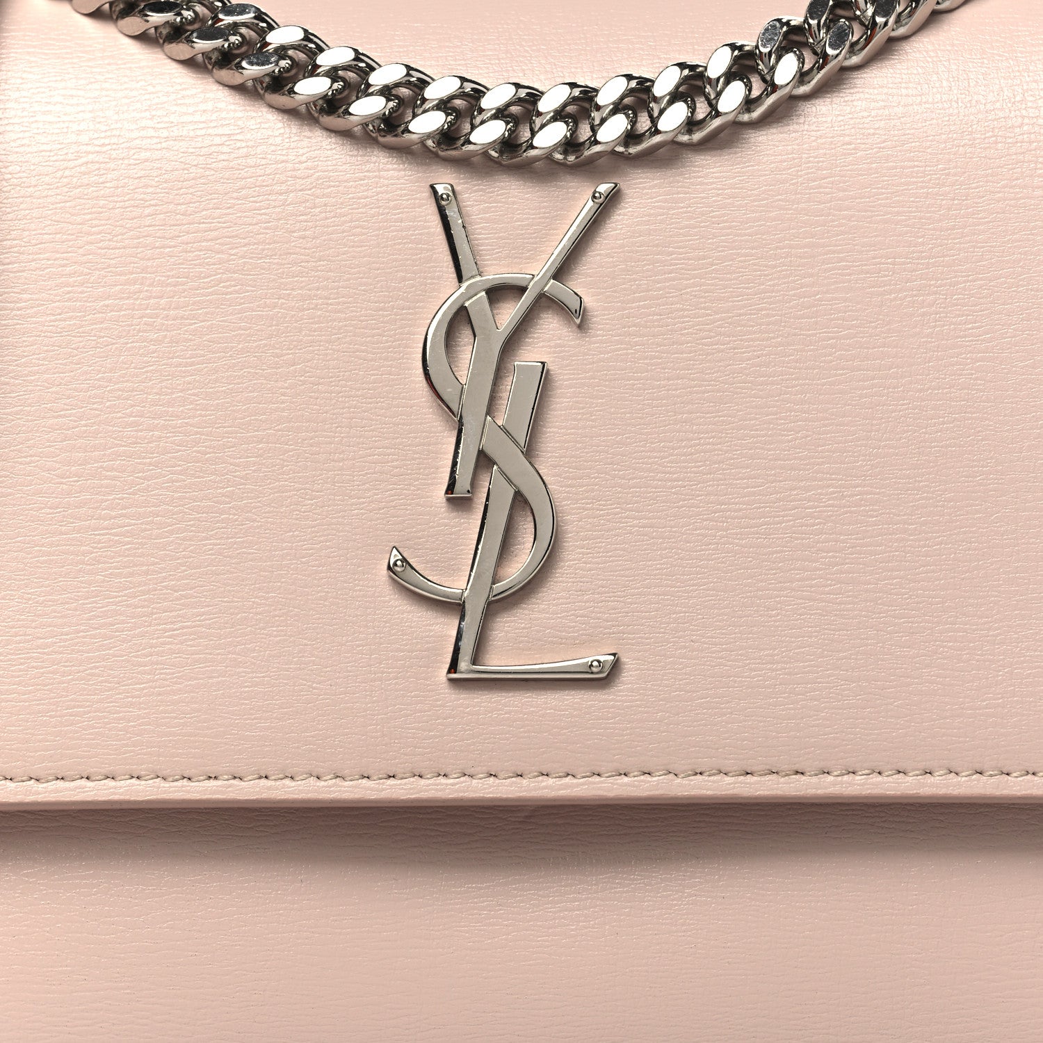 Saint Laurent Calfskin Medium Monogram Sunset Marble Pink 8 of 15