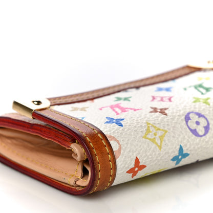 Louis Vuitton Monogram Multicolor Porte-Monnaie Plat Coin Purse White 6 of 16