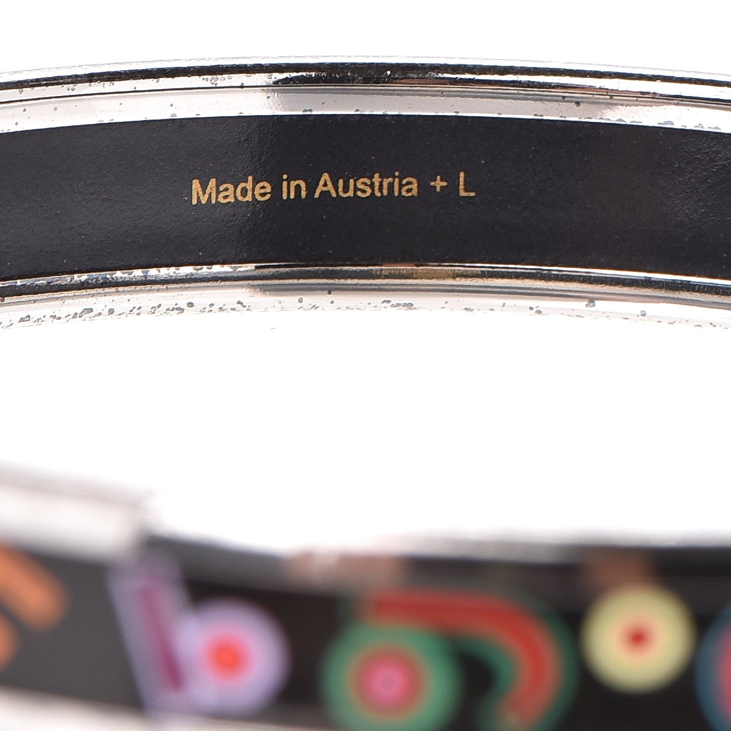 Hermes Enamel Printed Tohu Bohu Narrow Bracelet 62 Black 4 of 7
