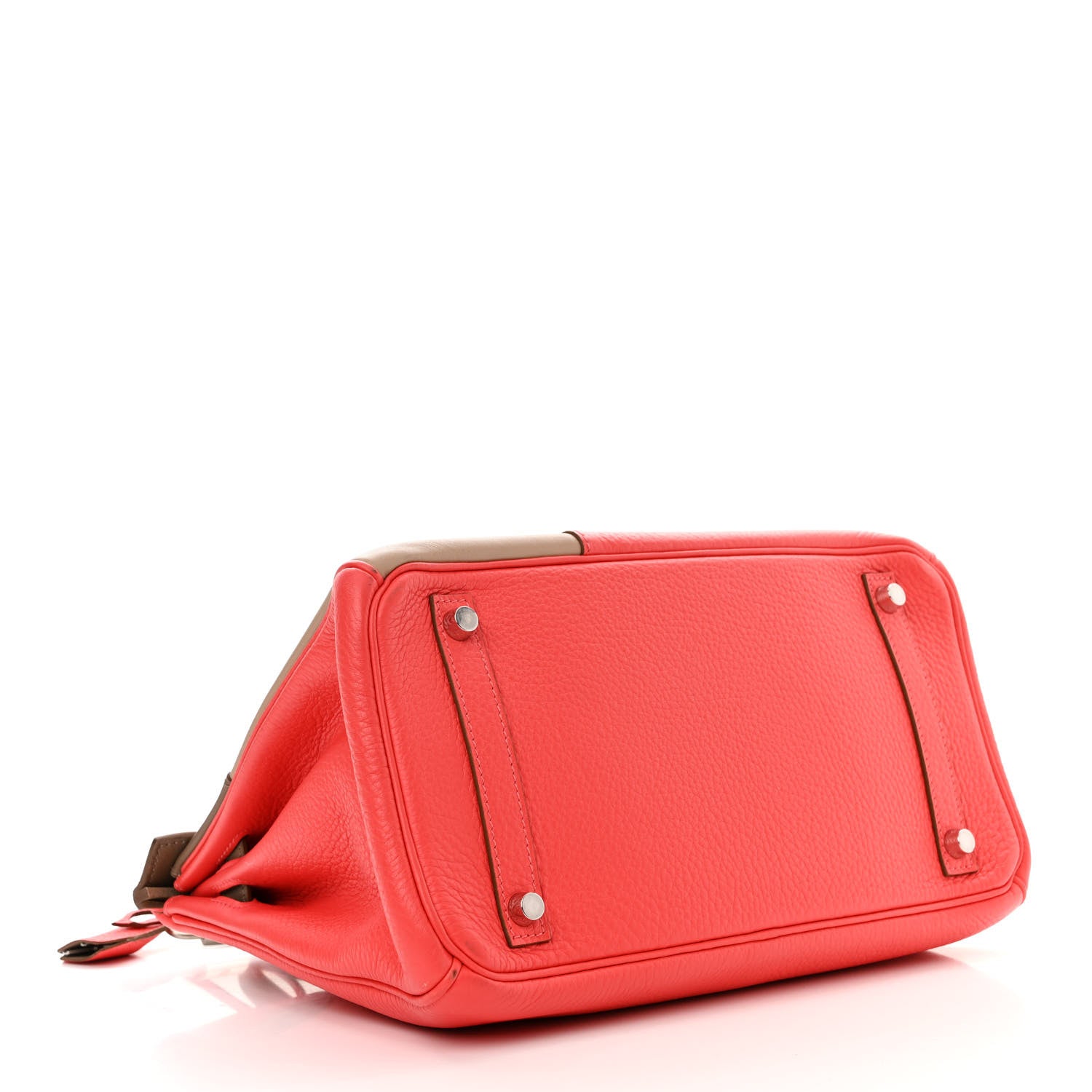 Hermes Taurillon Clemence Tadelakt Swift Tri-Color Birkin 30 Rose Jaipur Argile Etoupe 4 of 12