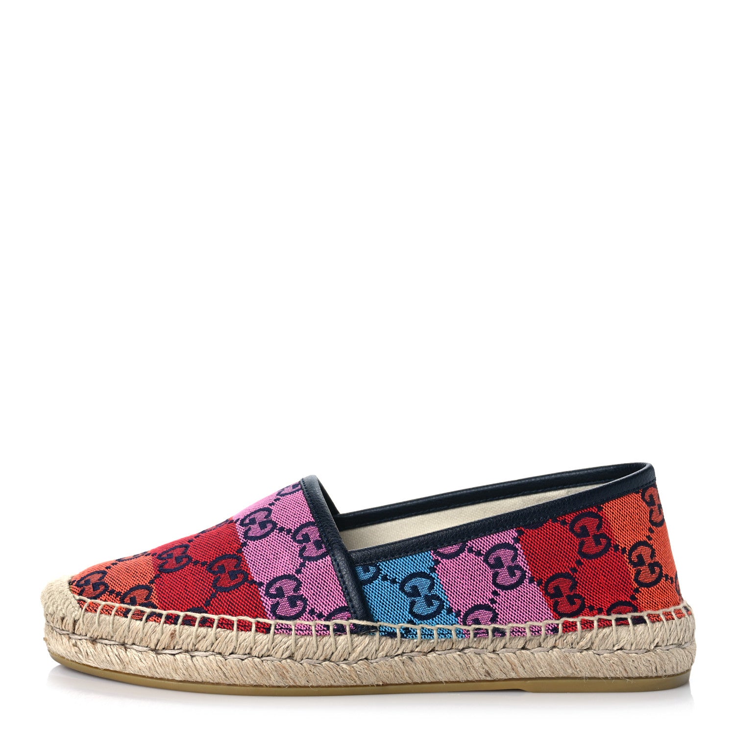 Gucci Monogram Multicolor Womens Espadrilles 36.5 Blue Rainbow Blue 1 of 11