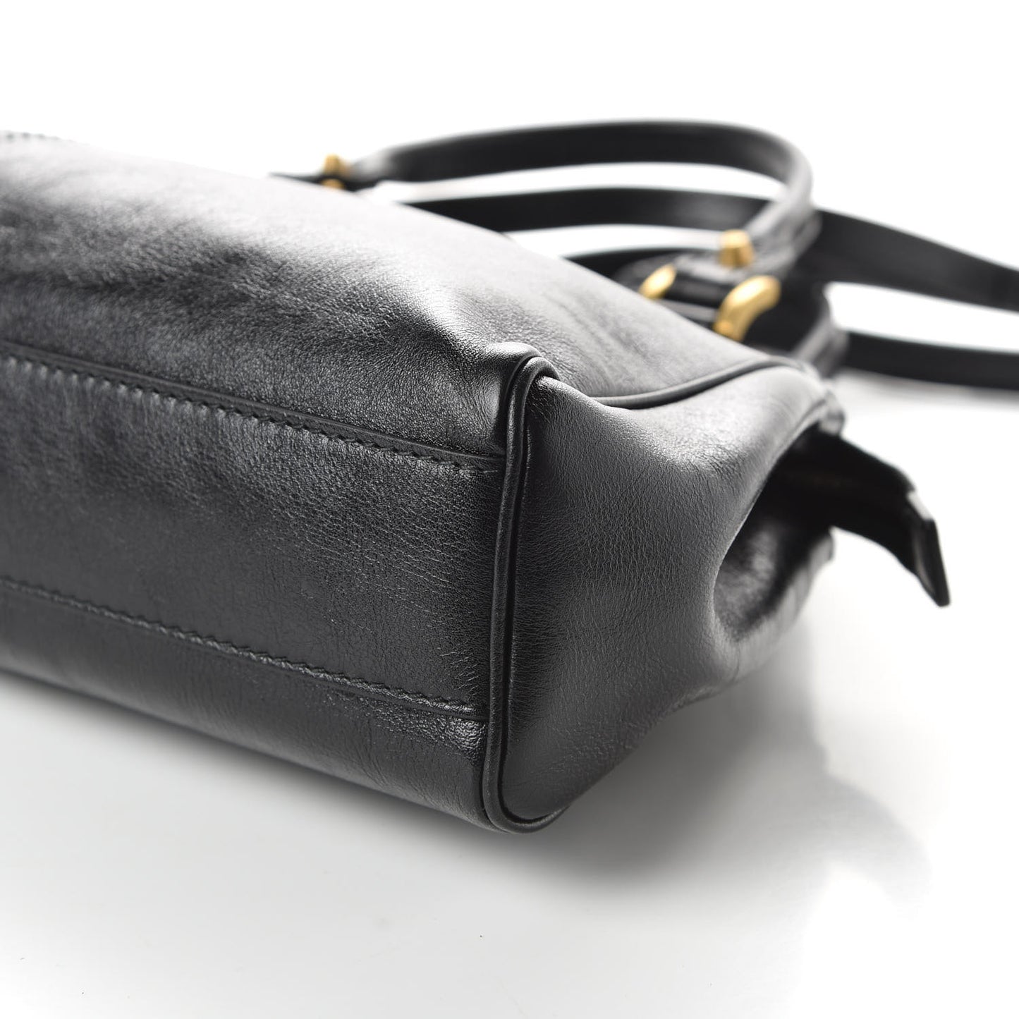 Calfskin Medium Re(Belle) Top Handle Bag Black