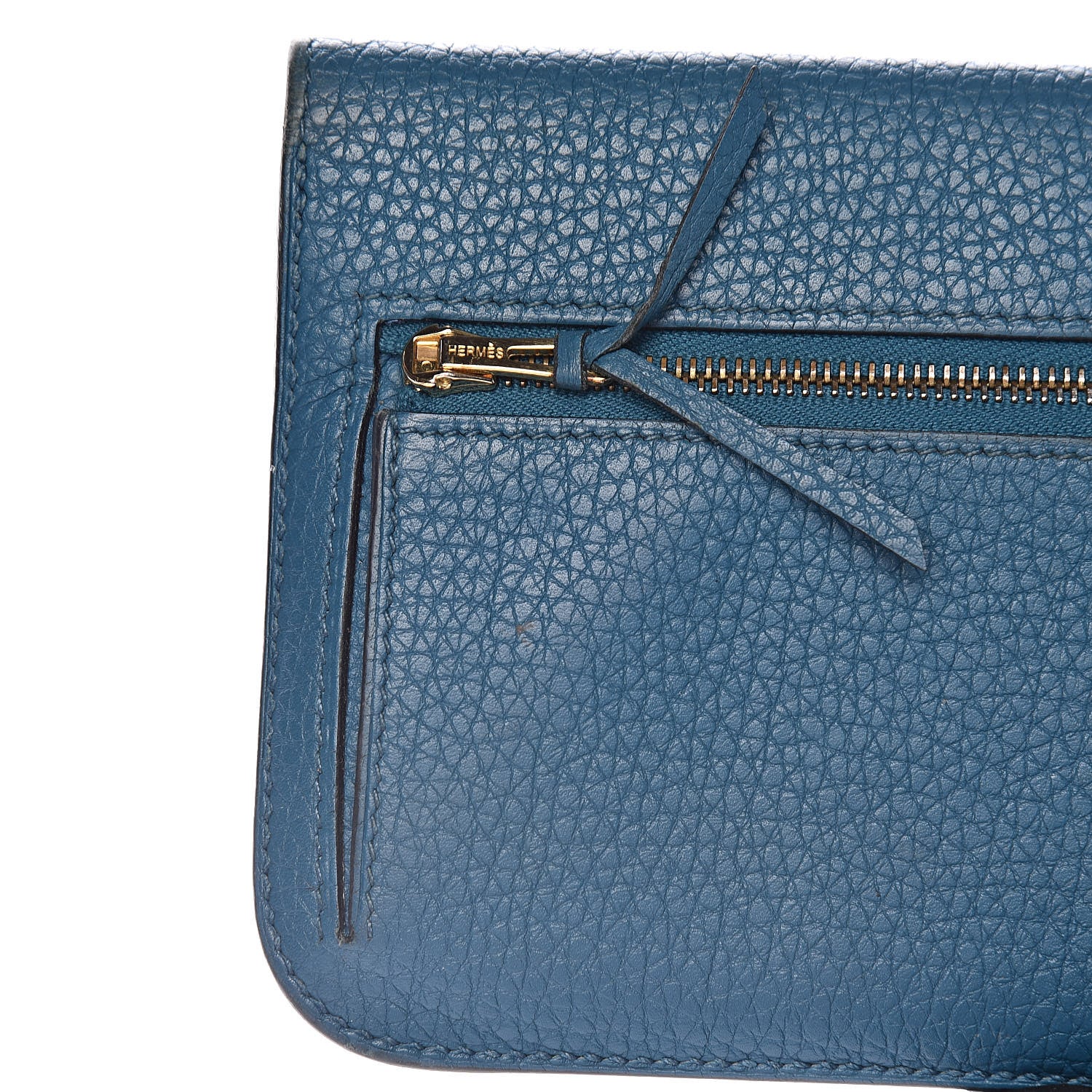 Hermes Taurillon Clemence Dogon Recto Verso Wallet Cobalt 11 of 12