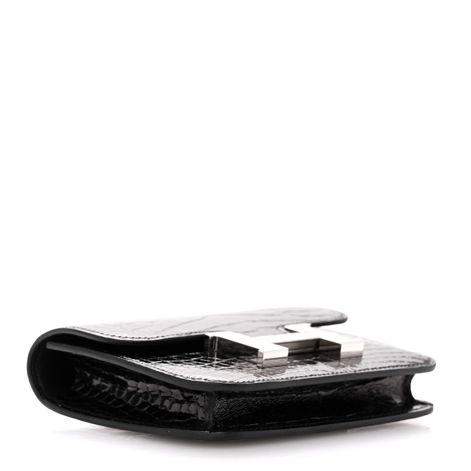 Hermes Shiny Alligator Constance Slim Wallet Black 5 of 10