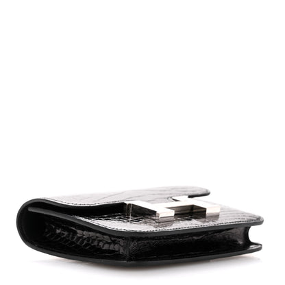 Hermes Shiny Alligator Constance Slim Wallet Black 5 of 10