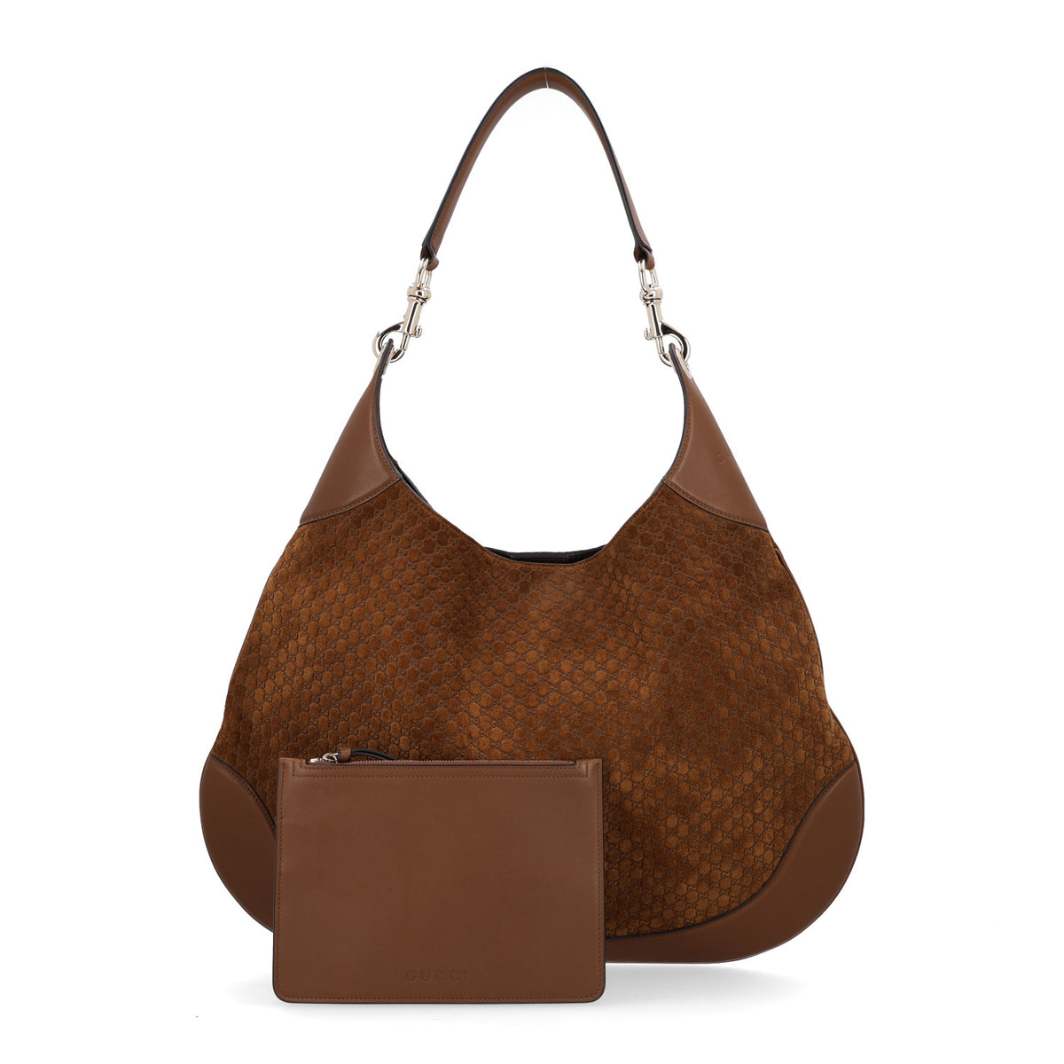Gucci GG Suede B Large Shoulder Bag Brown 3 of 10