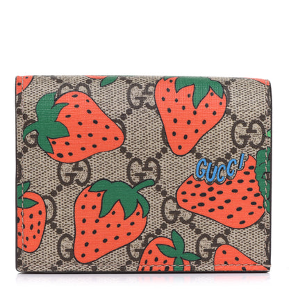 Gucci GG Supreme Monogram Strawberry Card Case 1 of 8