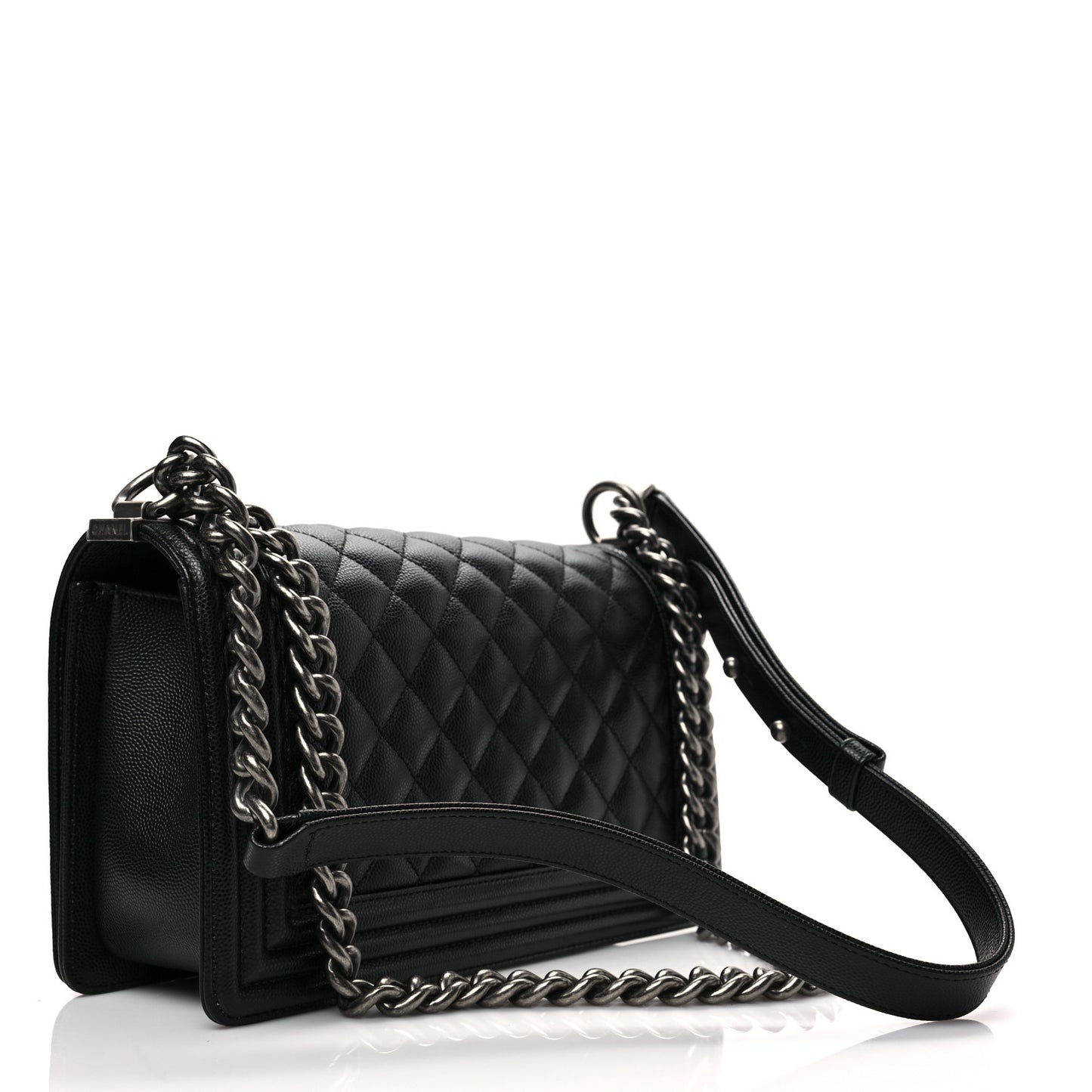 Caviar Quilted Medium Boy Flap Black