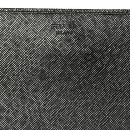 Prada Saffiano Metal Oro Chain Wallet Black 6 of 9