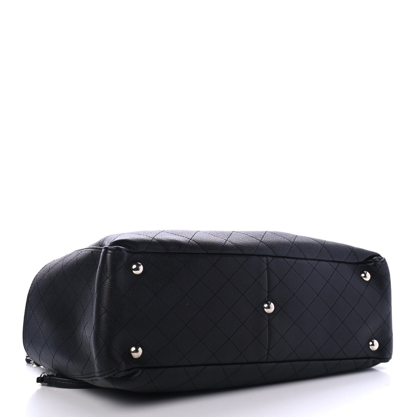 Grained Calfskin CC Pocket Tote Black