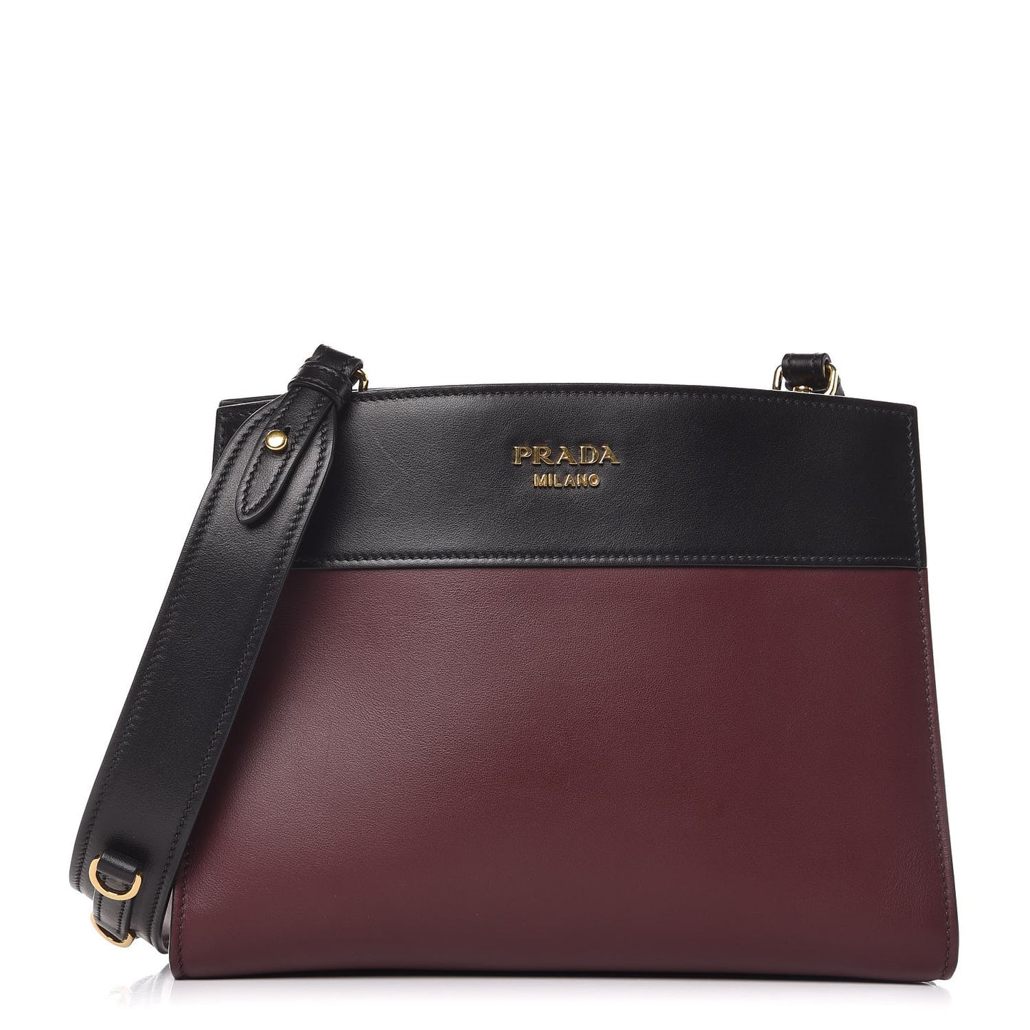 City Calf Colorblock Bibliotheque Shoulder Bag Granato Black