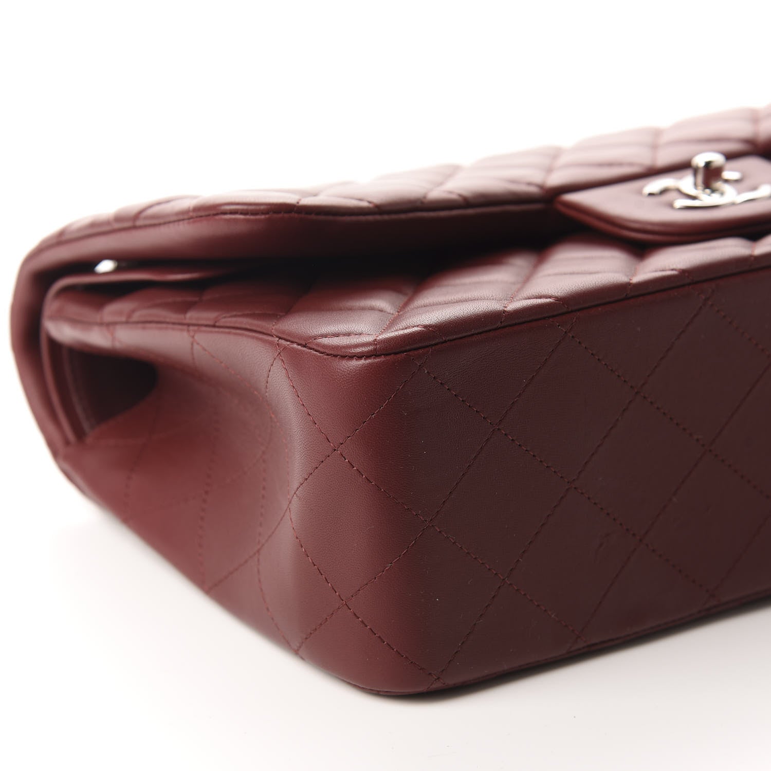 Chanel Lambskin Quilted Jumbo Double Flap Burgundy 5 of 10