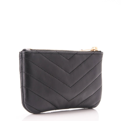 Saint Laurent Calfskin Matelasse Monogram Key Pouch Black 4 of 8