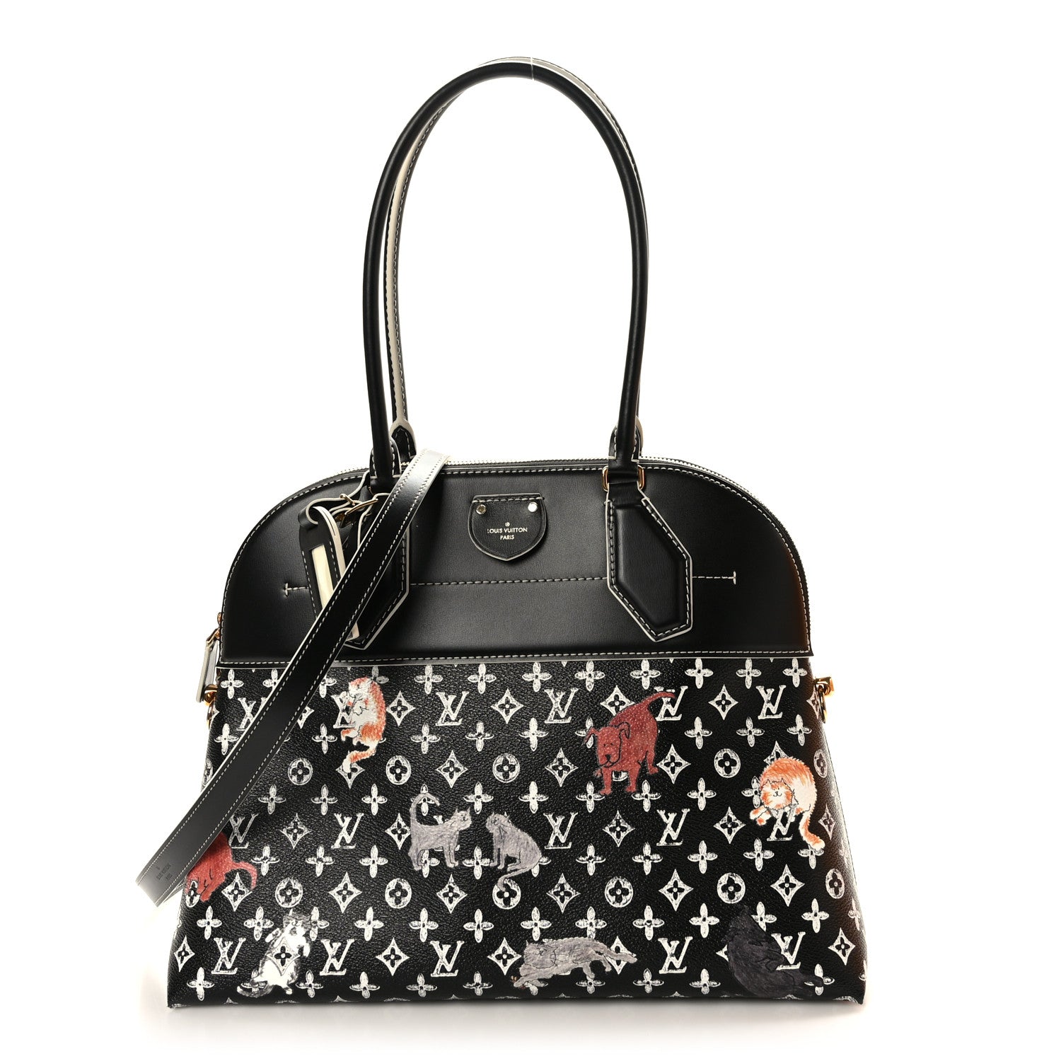Louis Vuitton Calfskin Catogram Alma Souple MM Black 1 of 8