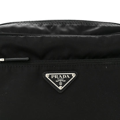 Prada Re-Nylon Vela Saffiano Pocket Double Zip Shoulder Bag Black 7 of 10