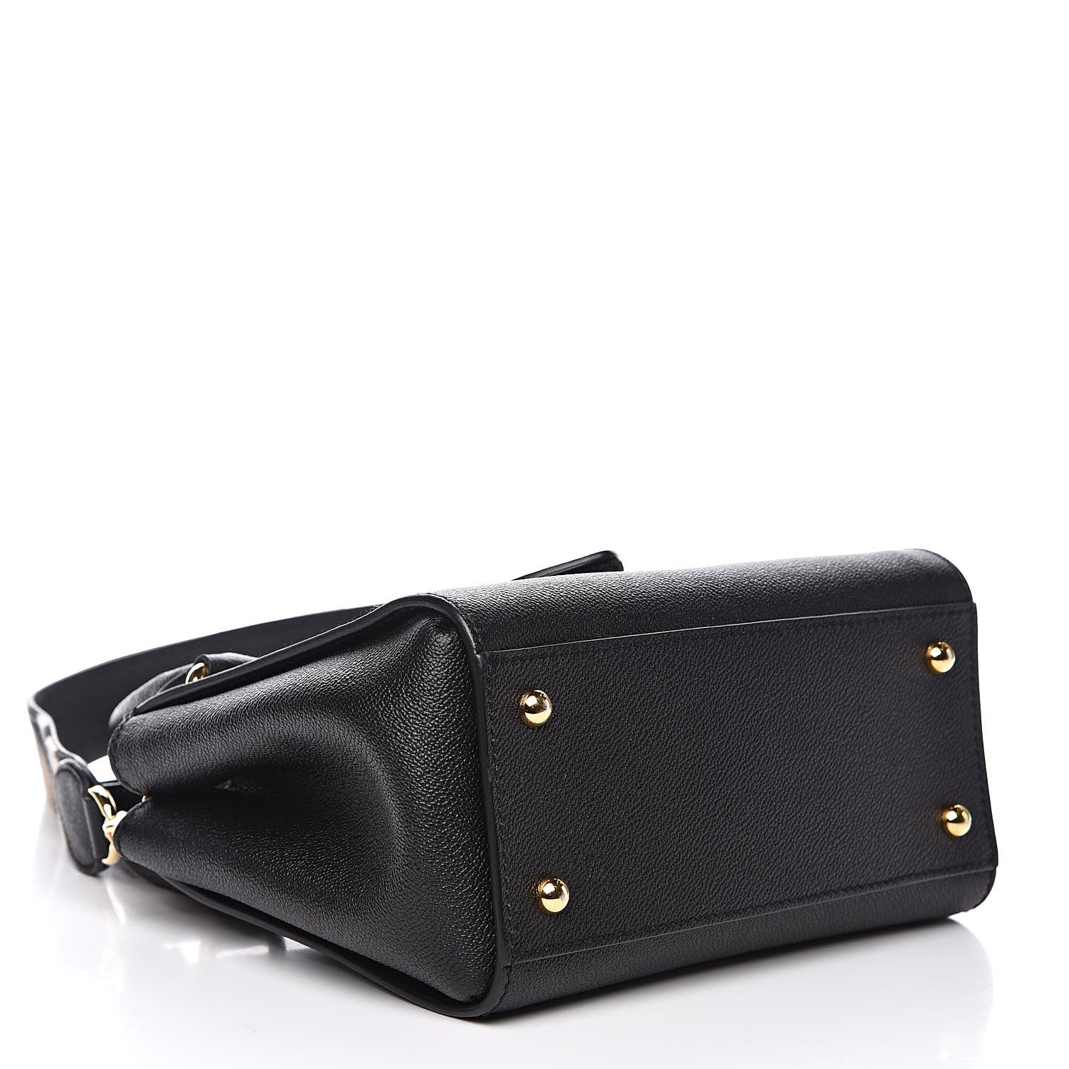 Burberry Soft Grain Calfskin Small Buckle Tote Black 5 of 12