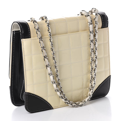Chanel Lambskin Patent Chocolate Bar Flap White Black 3 of 11