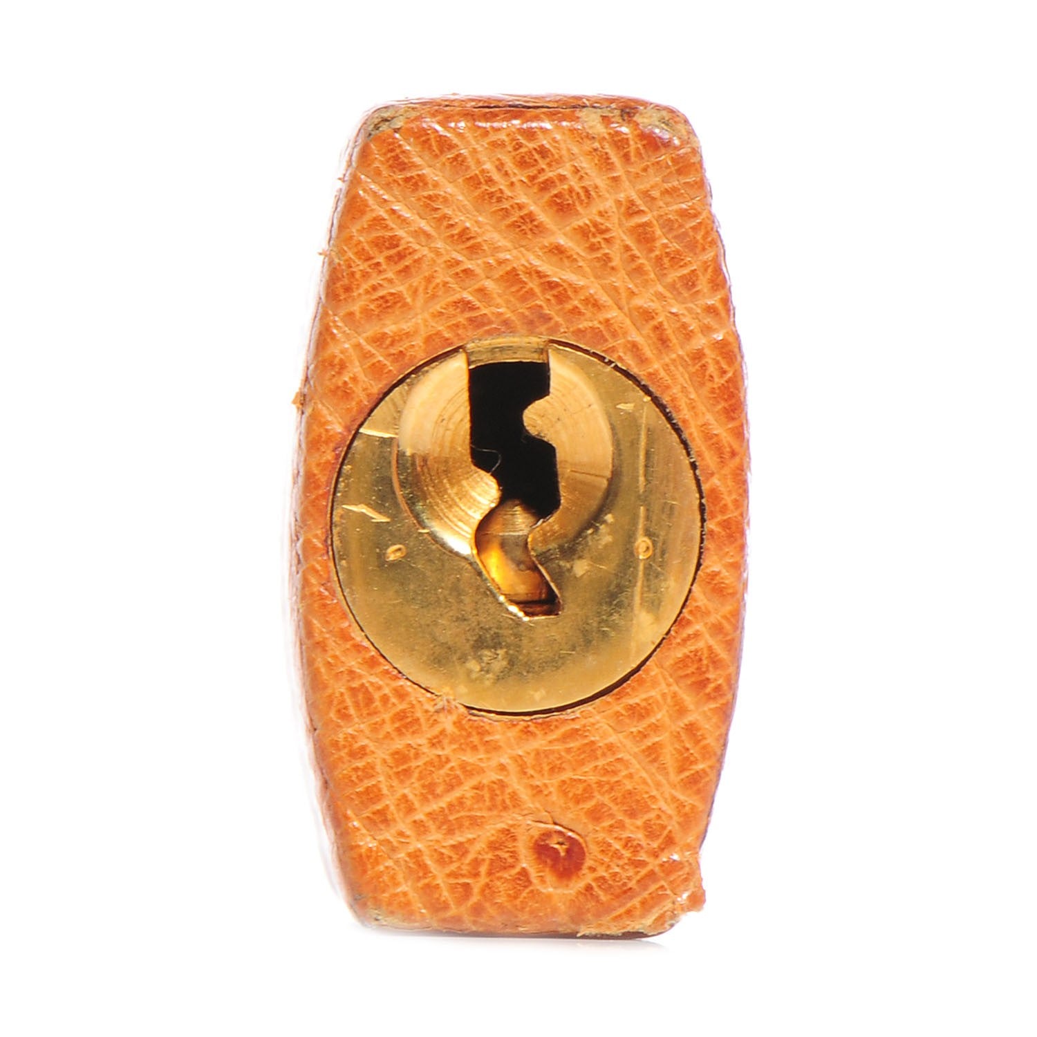 Hermes Ostrich Clochette Lock and Key Cognac 4 of 4
