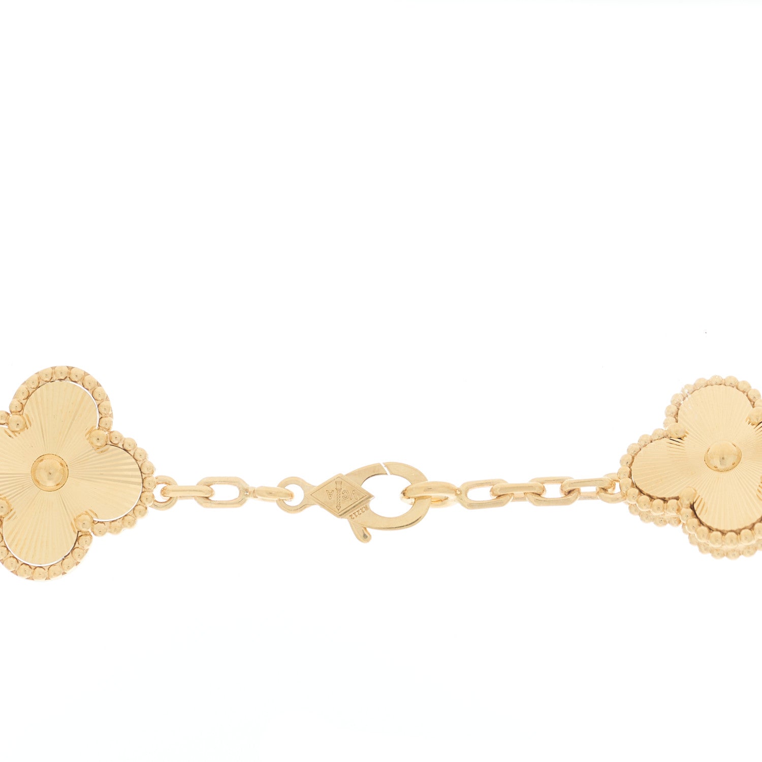 Van Cleef & Arpels 18K Yellow Gold 10 Motifs Guilloche Vintage Alhambra Necklace 4 of 7