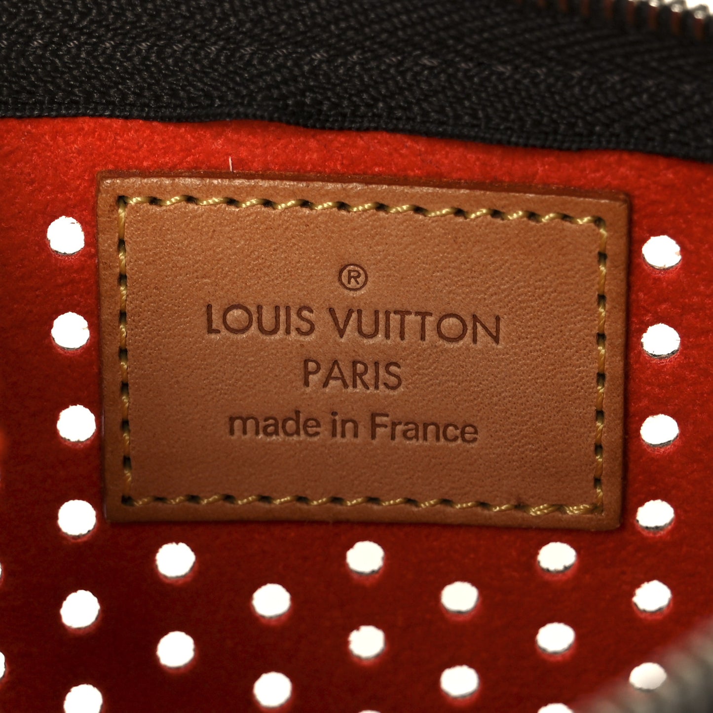 Monogram Perforated Pochette Plat Orange