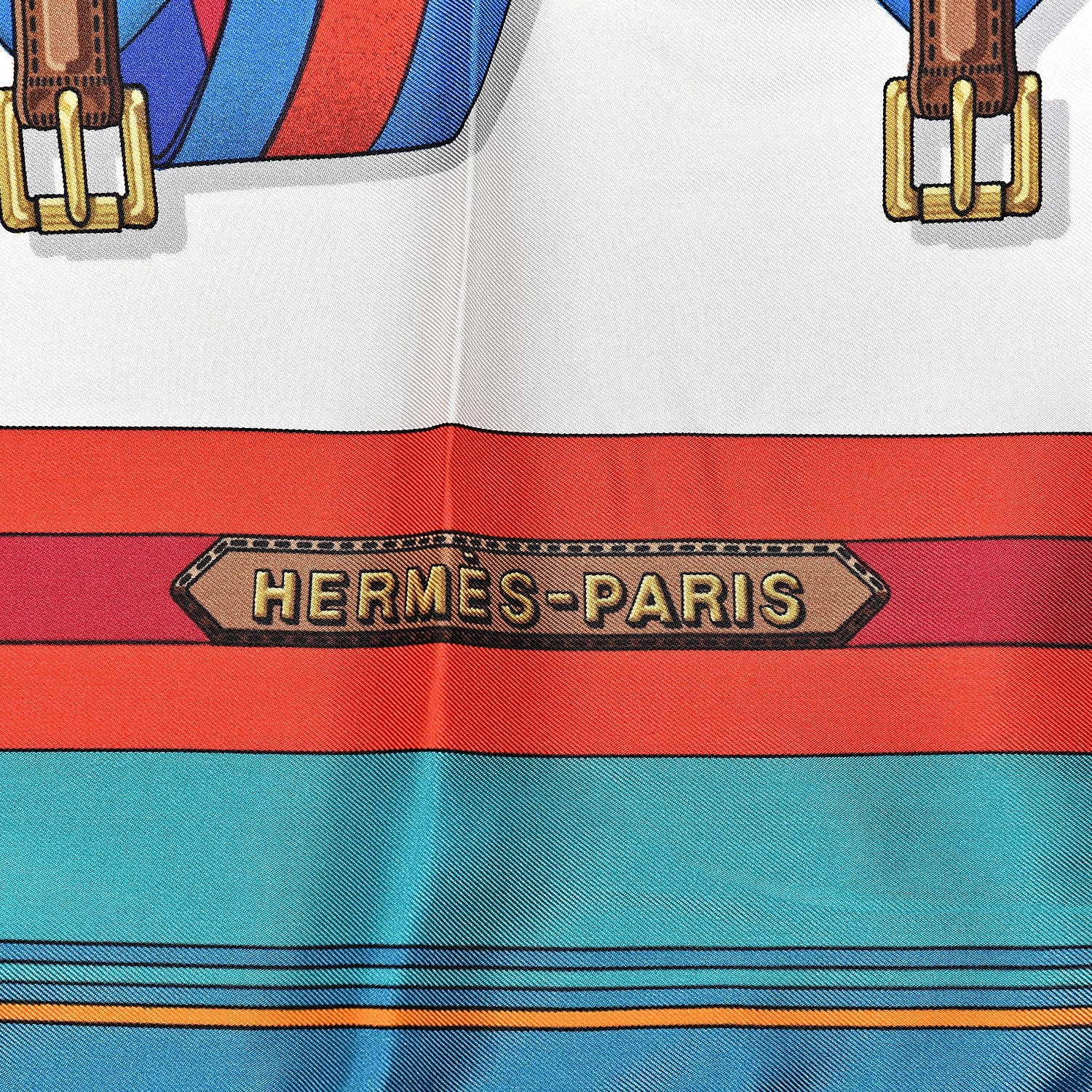 Hermes Silk Sangles Scarf 90 White 3 of 5