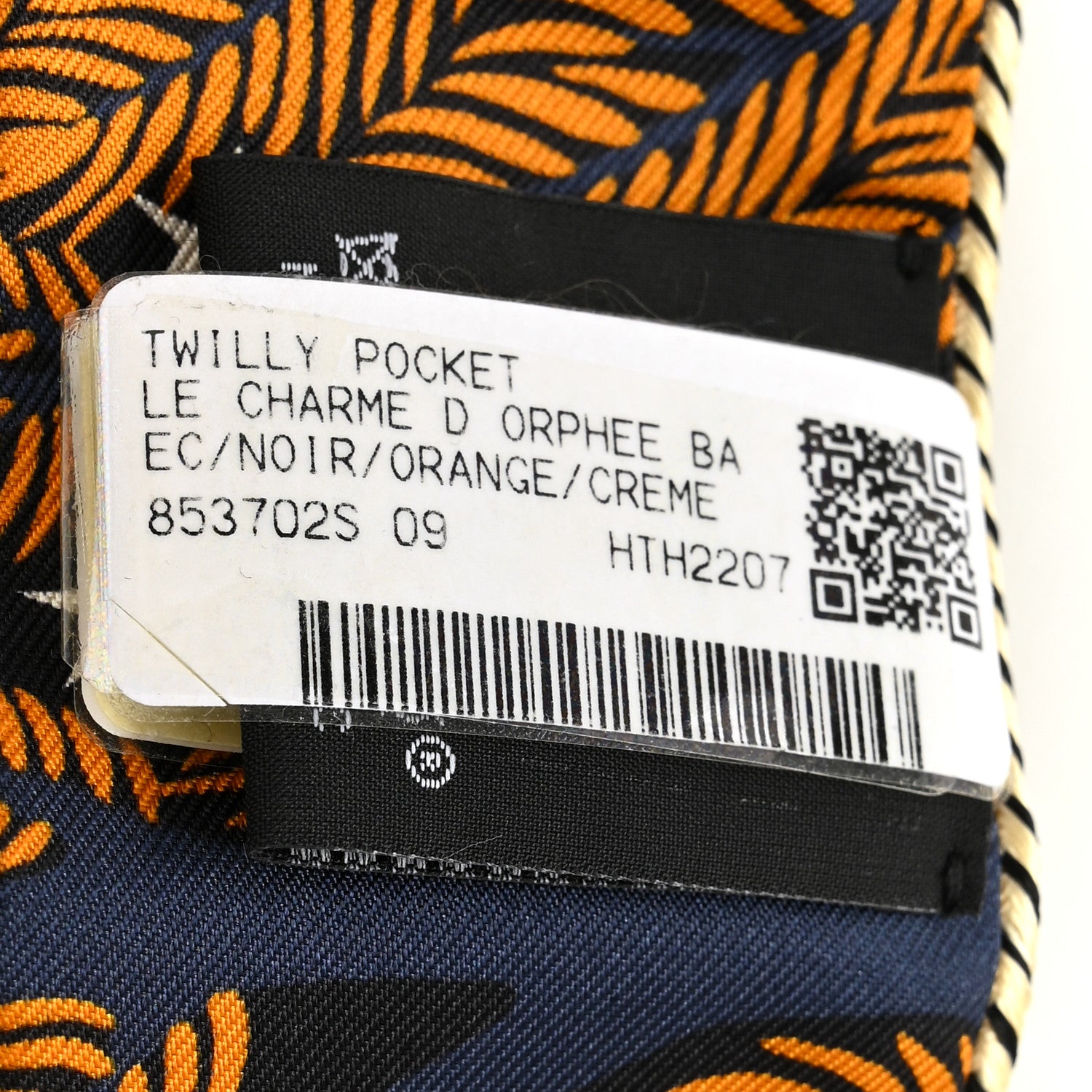 Hermes Silk Le Charme D Orphee Twilly Black Orange Creme 3 of 4