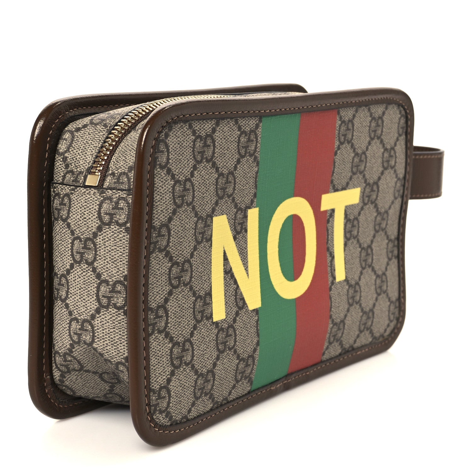Gucci GG Supreme Monogram Azalea Calfskin Fake/Not Retro Interlocking G Cosmetic Case Beige Ebony Brown Sugar 3 of 8