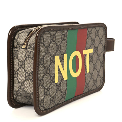 Gucci GG Supreme Monogram Azalea Calfskin Fake/Not Retro Interlocking G Cosmetic Case Beige Ebony Brown Sugar 3 of 8