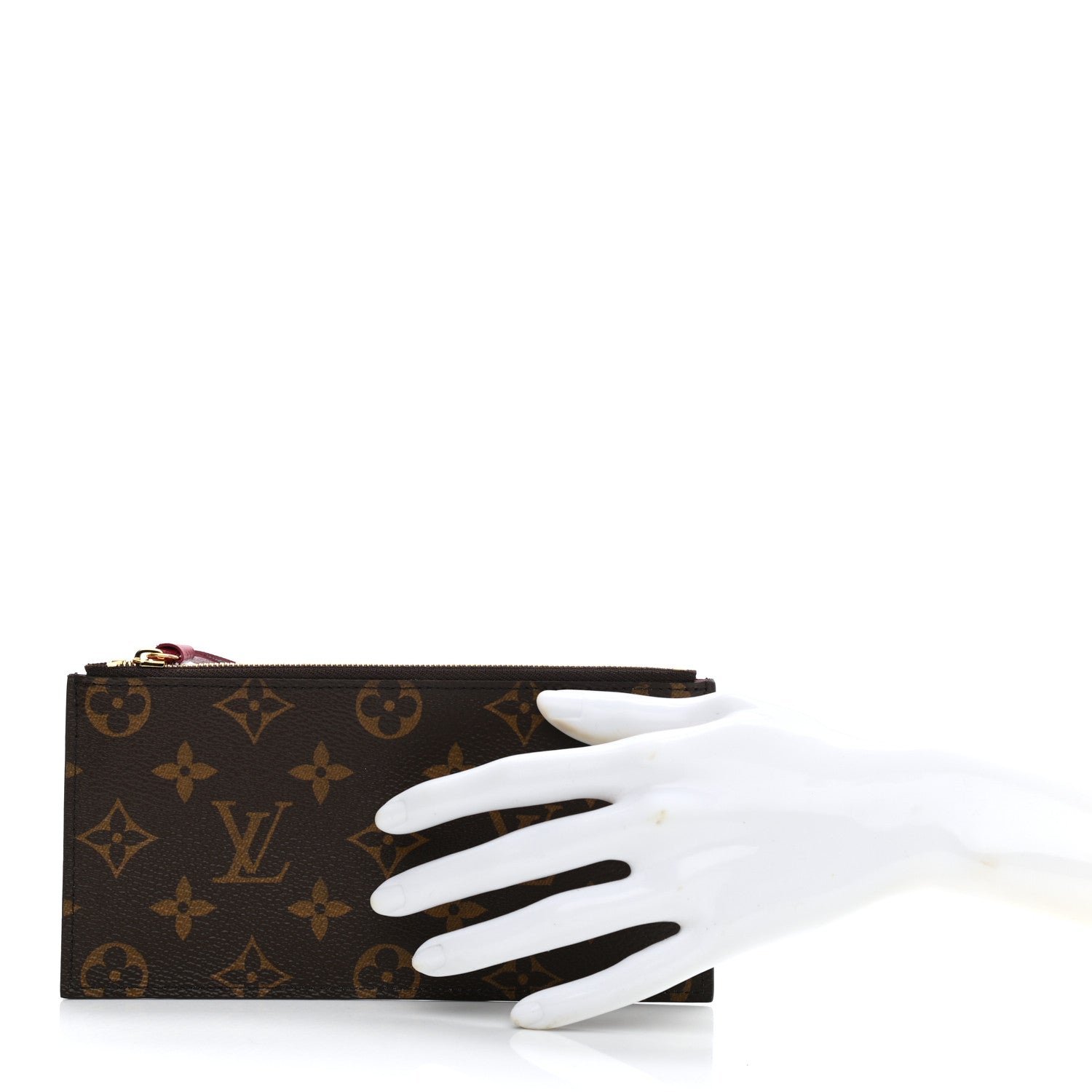 Louis Vuitton Monogram Felicie Chain Wallet Zippered Insert Fuchsia 2 of 6