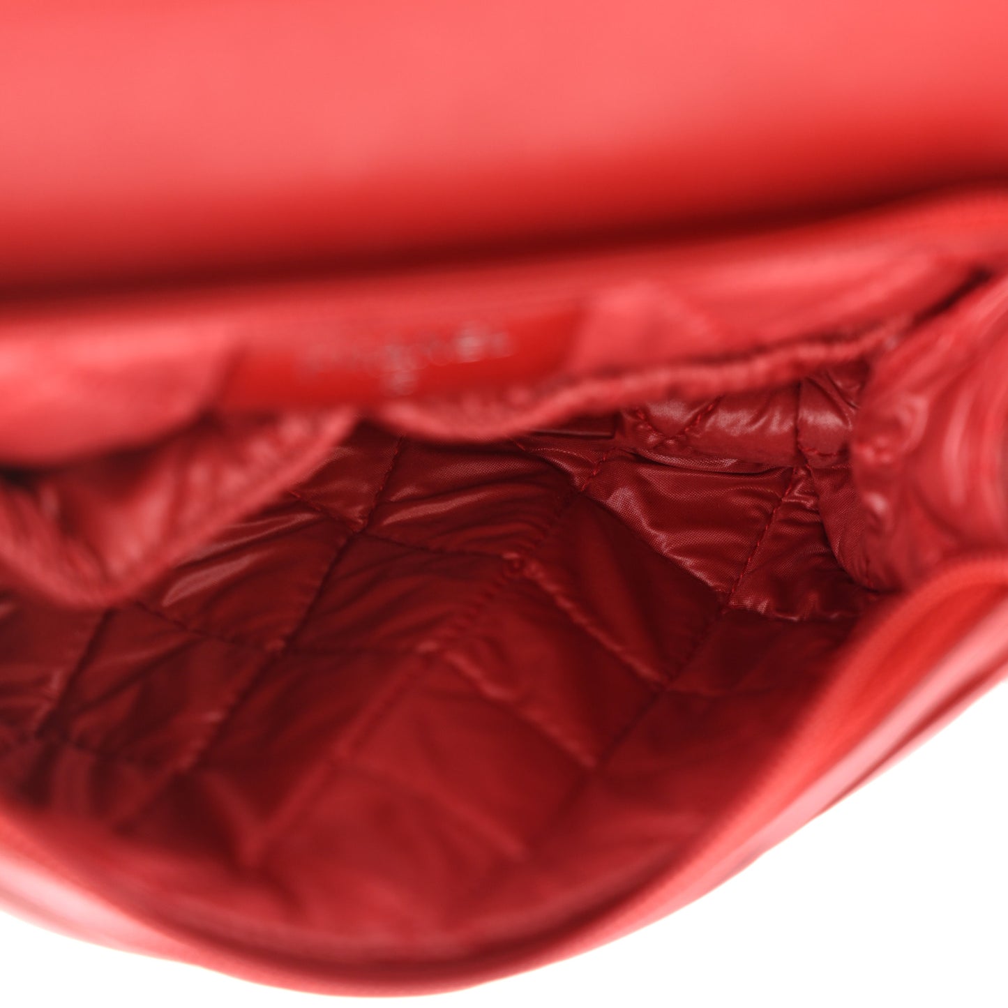 Lambskin Quilted Flap Cosmetic Case Red