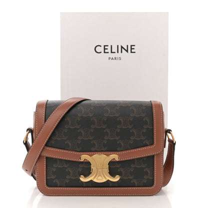 Celine Calfskin Triomphe Canvas Teen Triomphe Bag Tan 12 of 12