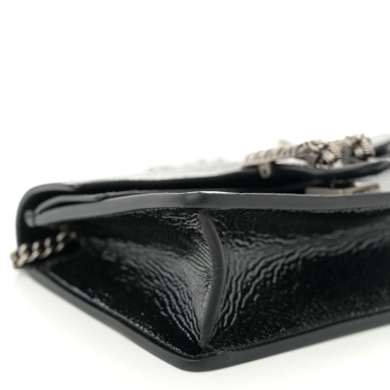 Gucci Crinkled Patent Mini Dionysus Shoulder Bag Black 8 of 10