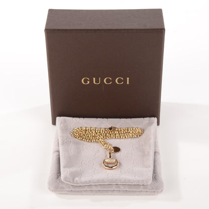 Gucci 18K Yellow Gold Diamond Horsebit Pendant Necklace 4 of 7