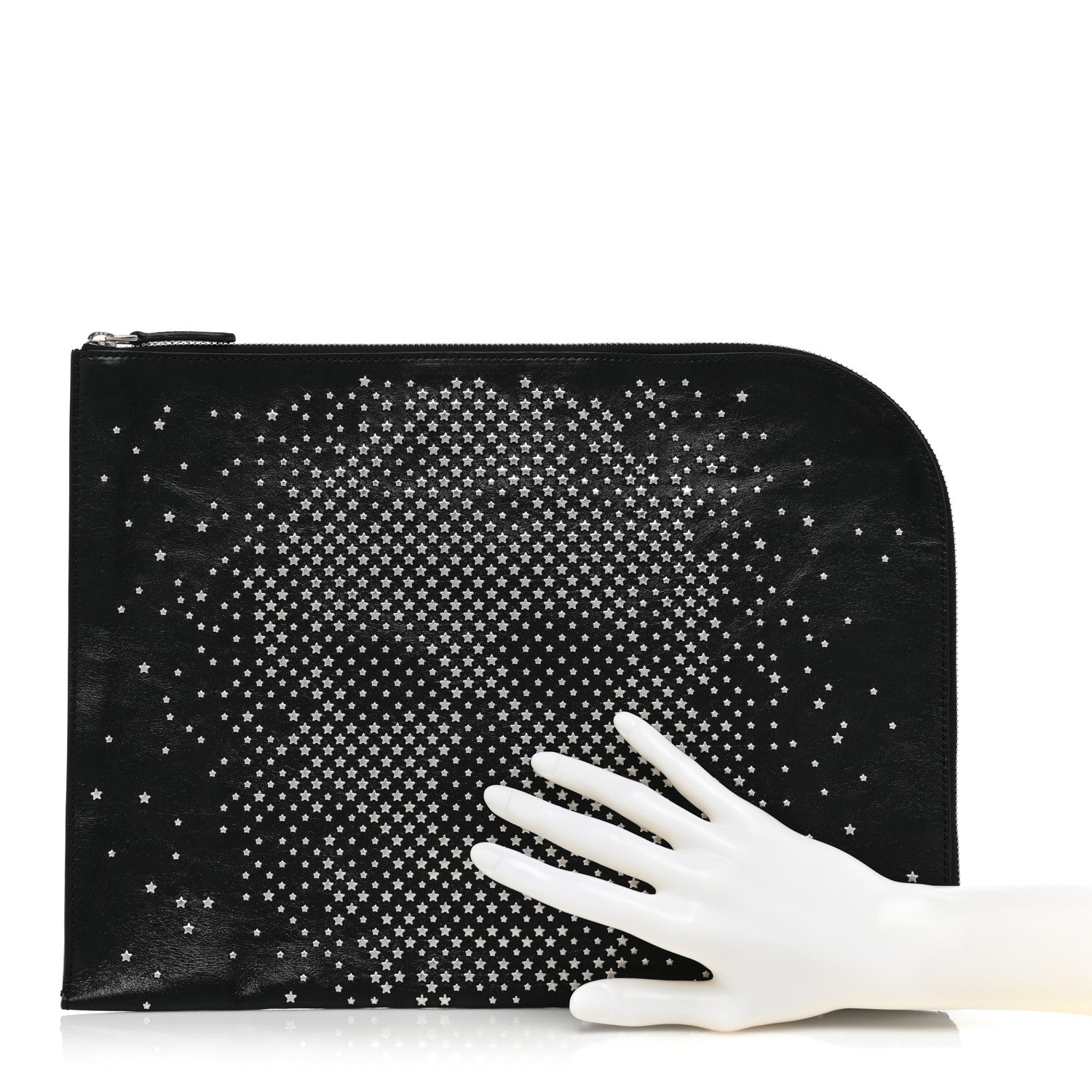 Alexander McQueen Calfskin Studded Skull Zipped Pouch Black 2 of 8