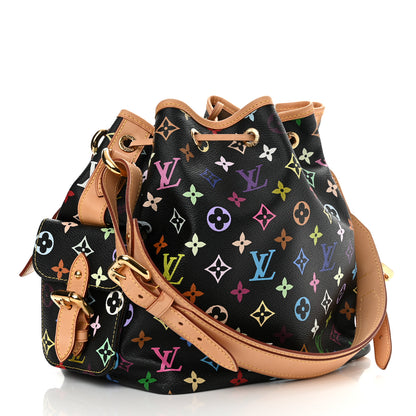 Louis Vuitton Monogram Multicolor Petit Noe Black 3 of 12