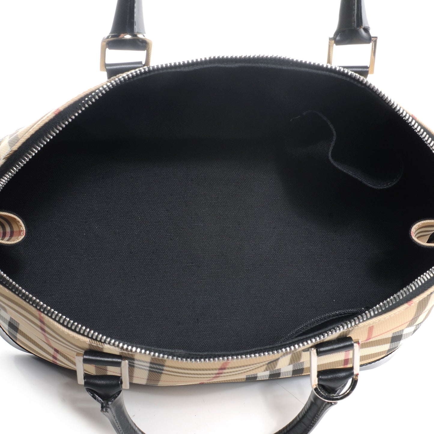 House Check Large Bowler Tote Black