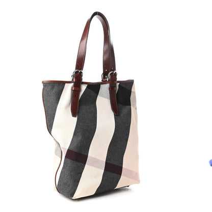 Burberry Canvas Mega Check Print Tote Beige 3 of 11