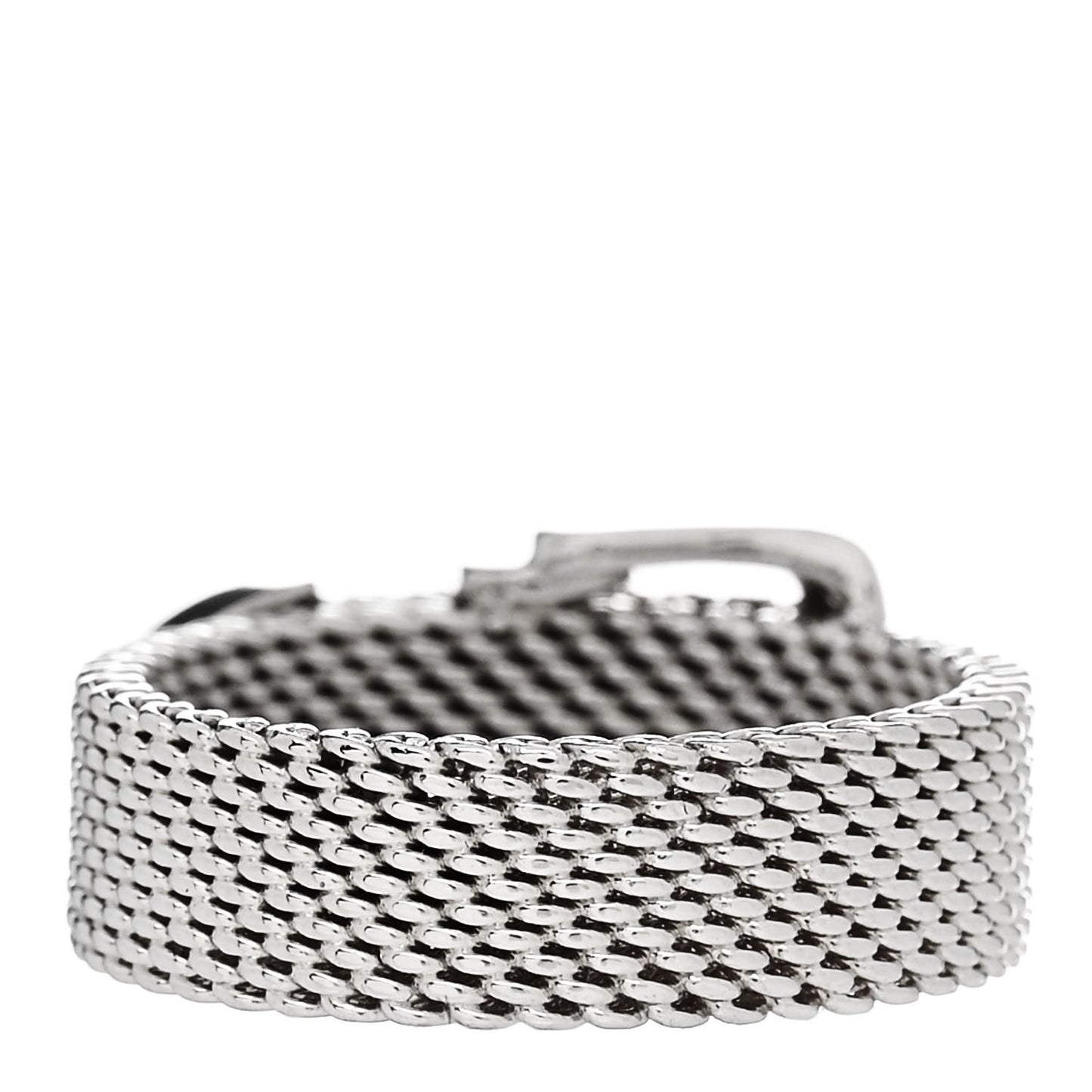 Sterling Silver Somerset Mesh Buckle Ring 50 5.5