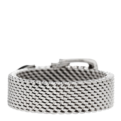 Tiffany Sterling Silver Somerset Mesh Buckle Ring 50 5.5 3 of 4