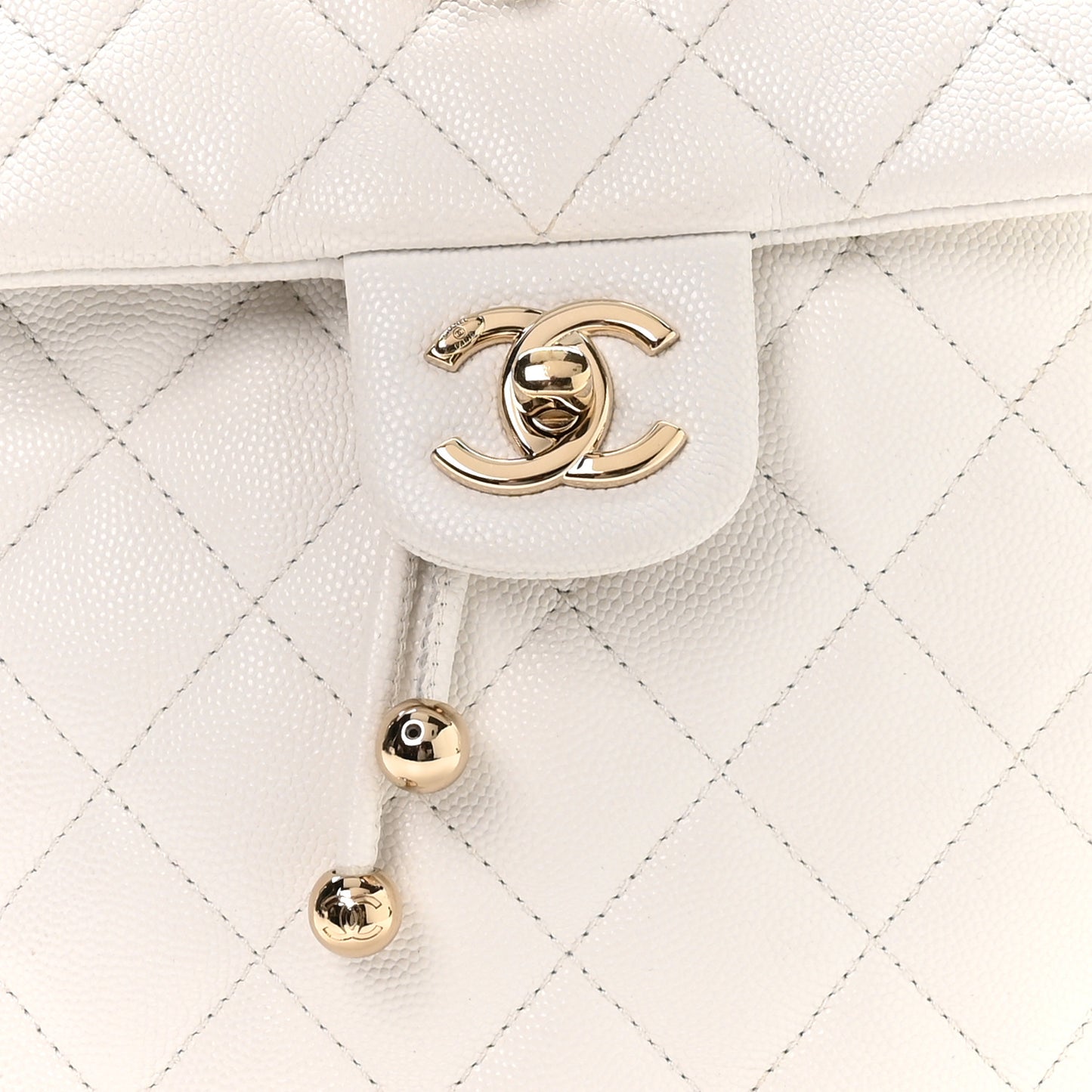 Caviar Quilted Mini Urban Spirit Backpack White